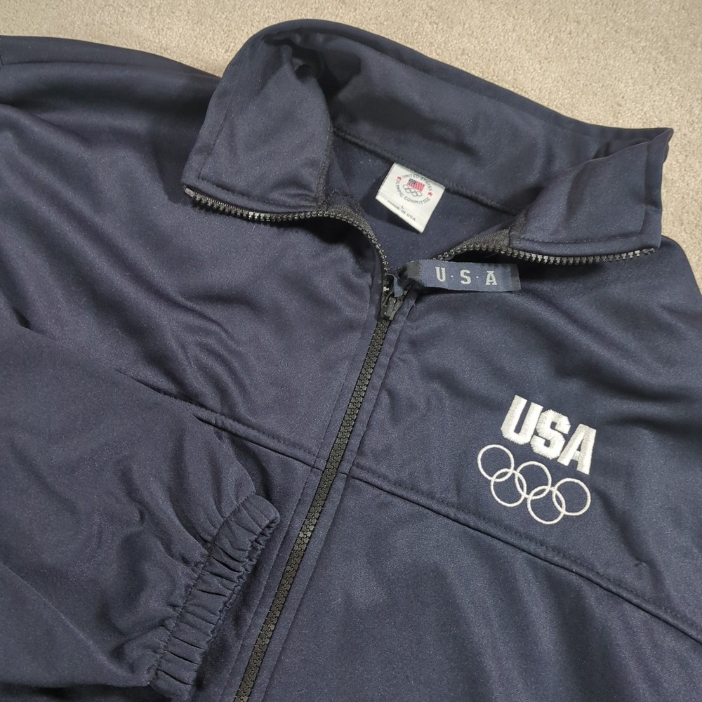 USA Olympic Commitee Fleece Lined Full Zippered Jacket United States‎ Size L